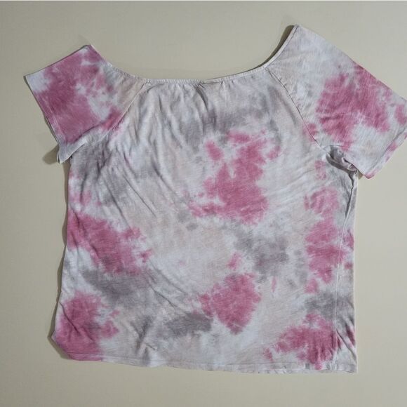 Torrid Women's Tie Dye Off-Shoulder Short Sleeve Pullover Top - Picture 14 of 14